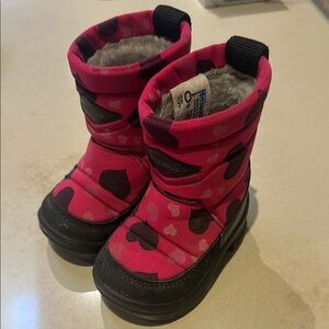 Kuoma Children's Pink Heart Winter Boots